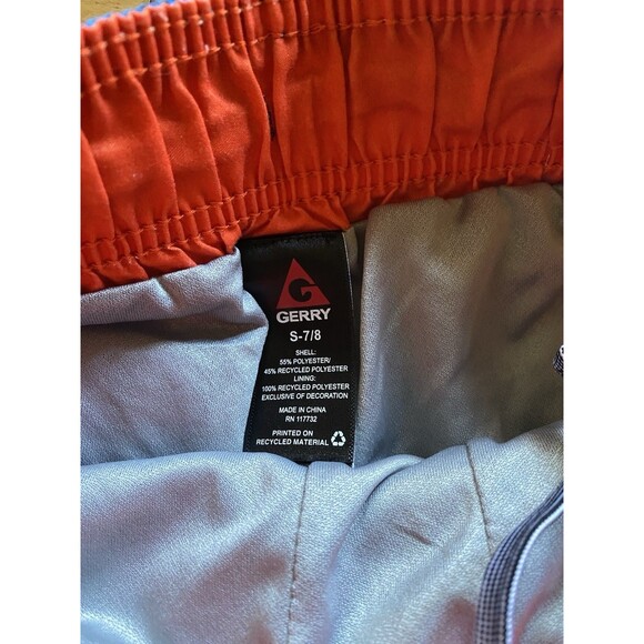 Lot of 2 Boys Swim Size 7/8 Blue Gerry Shorts Comfort Liner Youth #183 - Picture 3 of 4